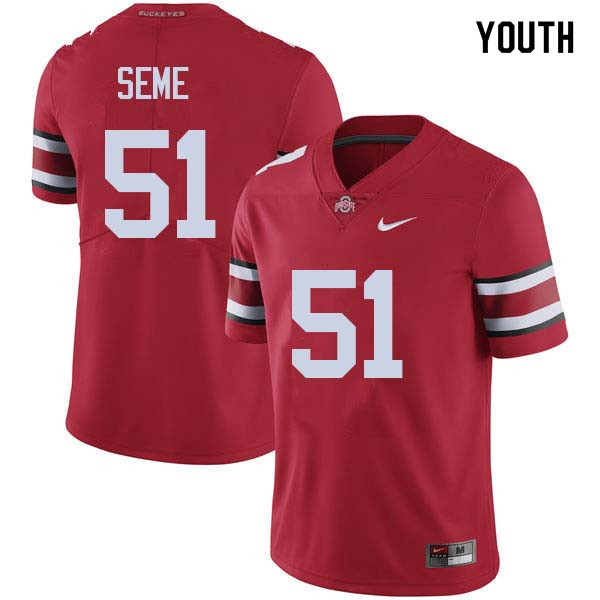 Youth #51 Nick Seme Ohio State Buckeyes College Football Jerseys Sale-Red